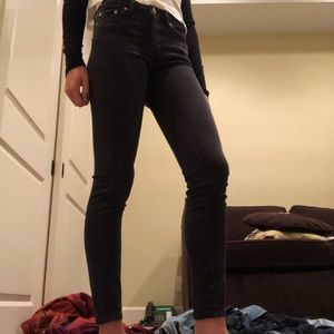 Free People Black mid rise jeans